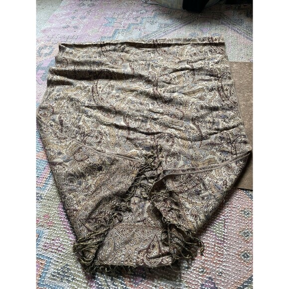 Vintage Gold 70x30” Scarf Large Satin - Picture 1 of 4